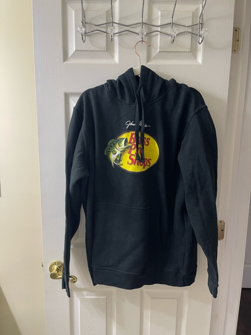 Bass Pro Shops Black Hoodie with Yellow Logo